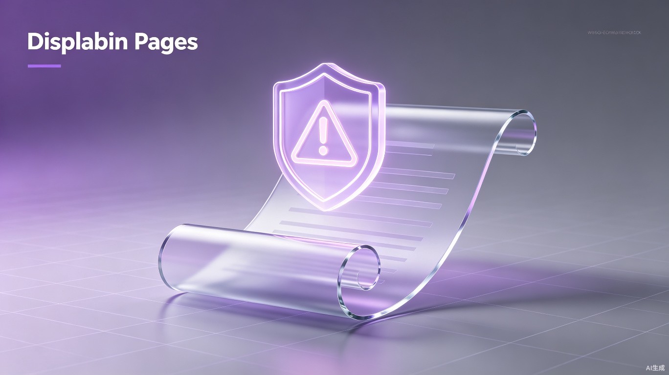 Conceptual image of a document with a soft warning shield